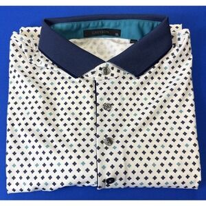 Greyson Mens XL Old English Floral Golf Shirt Polo Arctic Short Sleeve Wicking